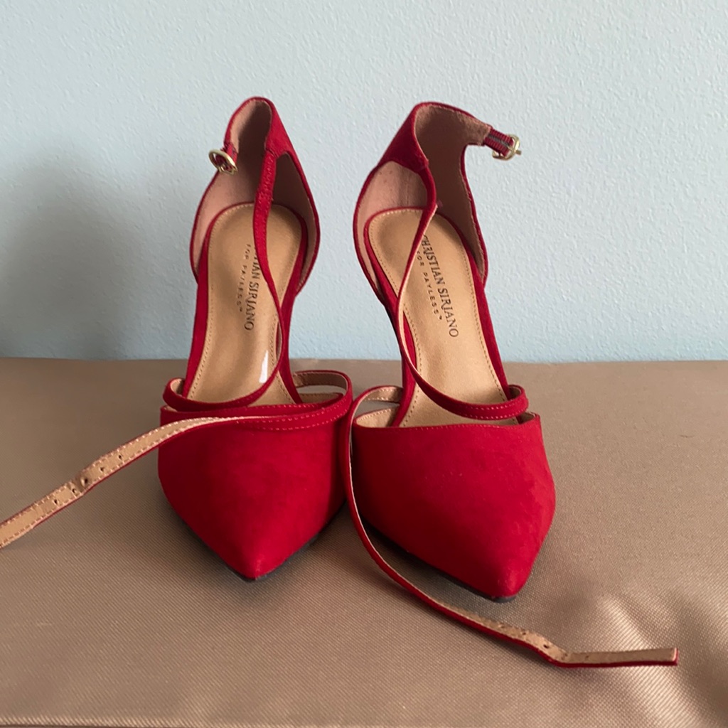 Christian Siriano Red Strappy Heels